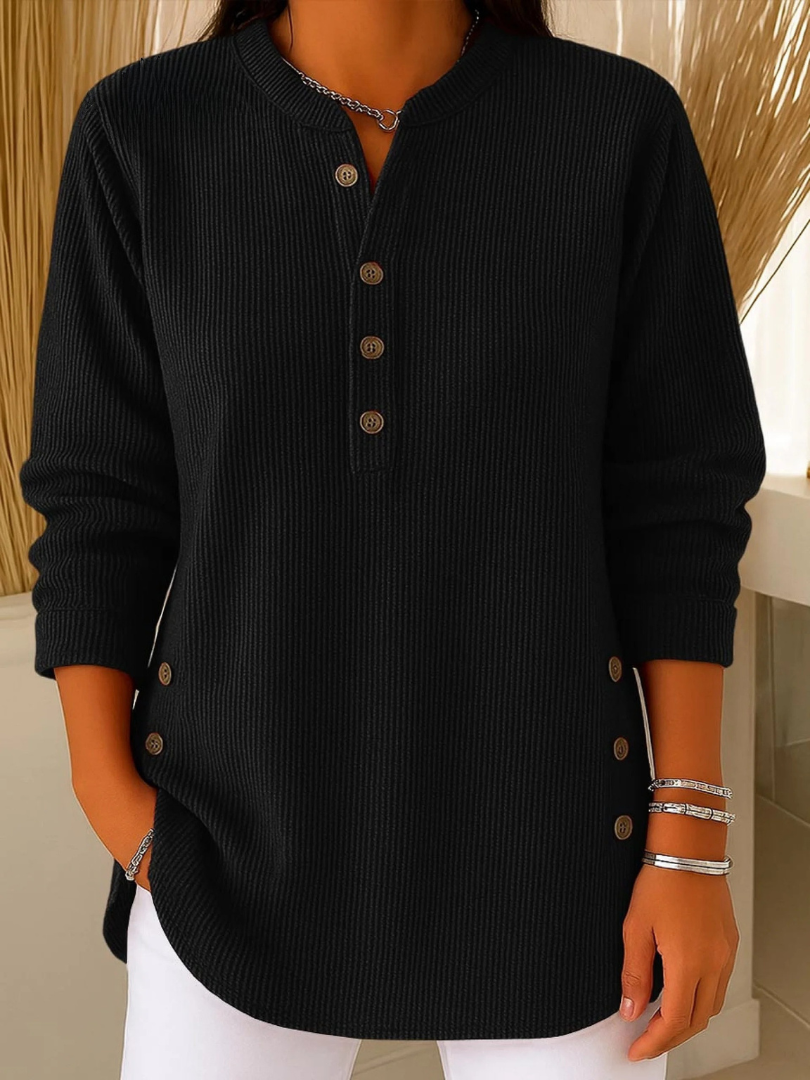 Nieves | Button-Front Henley Tunic