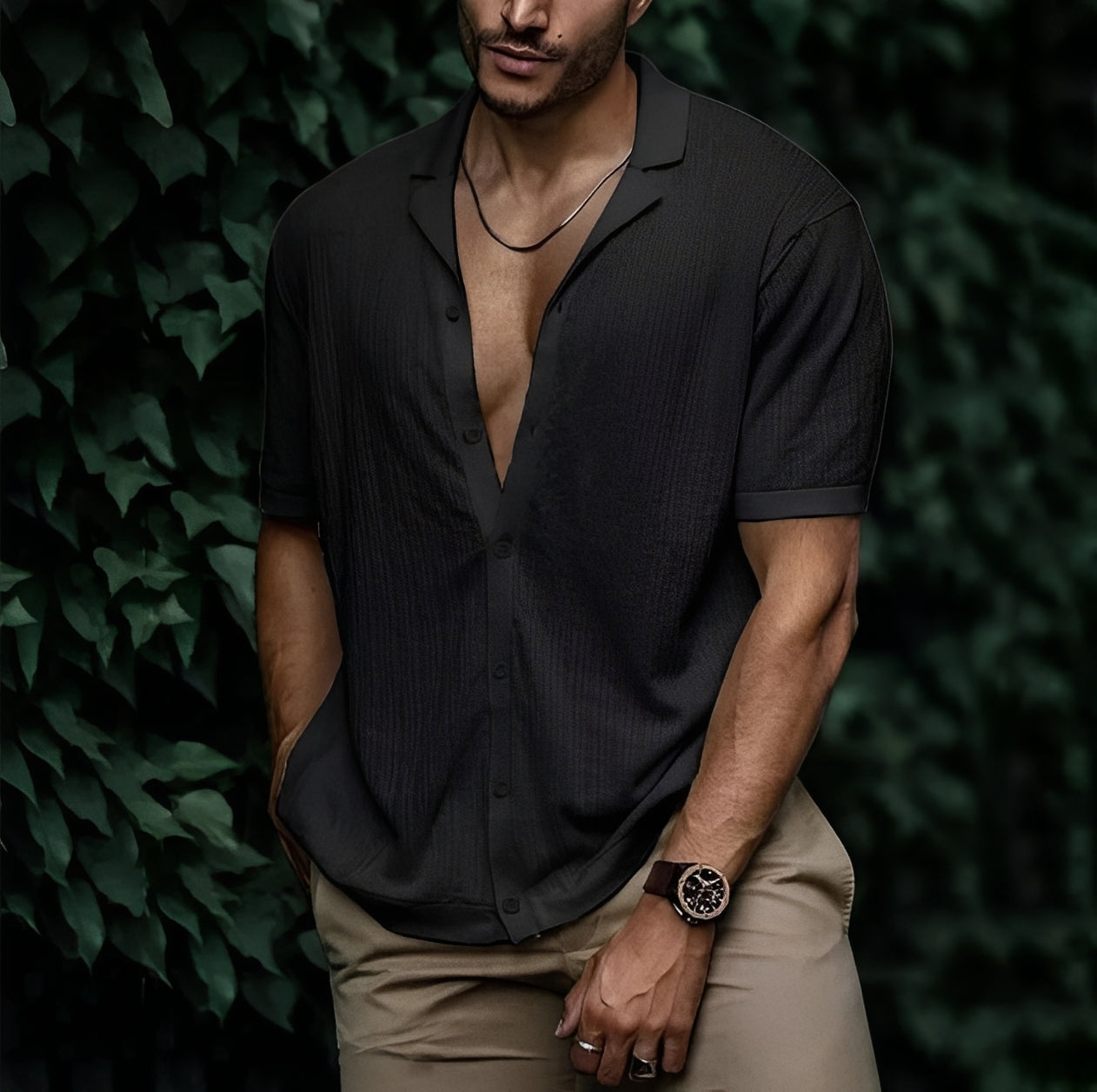 Rowan - Camisa casual de corte holgado para hombres
