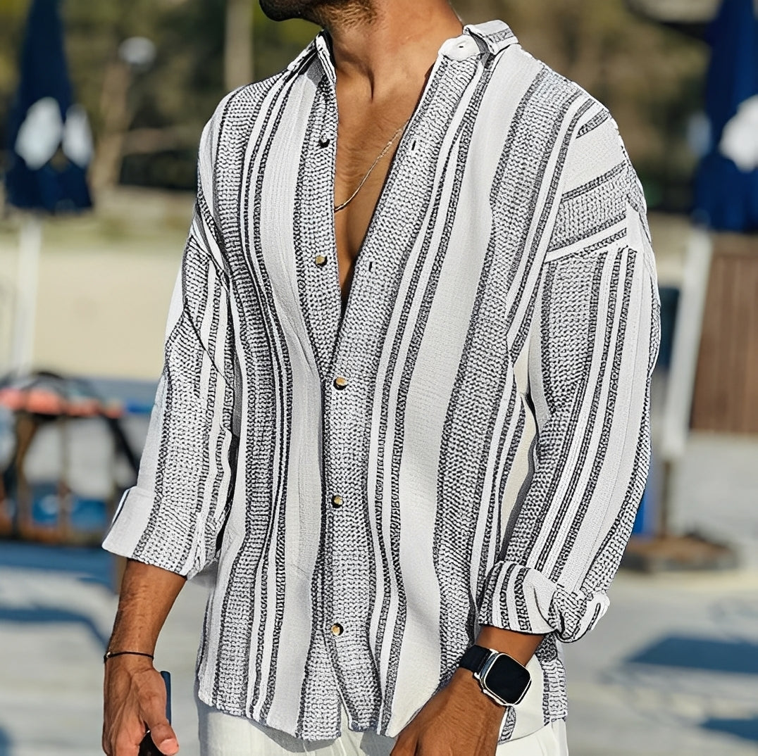 Rocco - Camisa a rayas casual para hombres