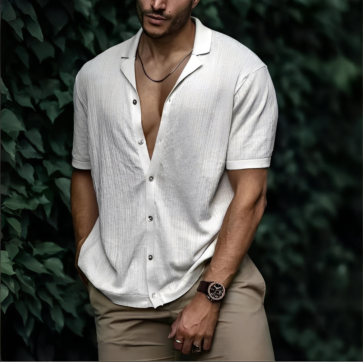 Rowan - Camisa casual de corte holgado para hombres