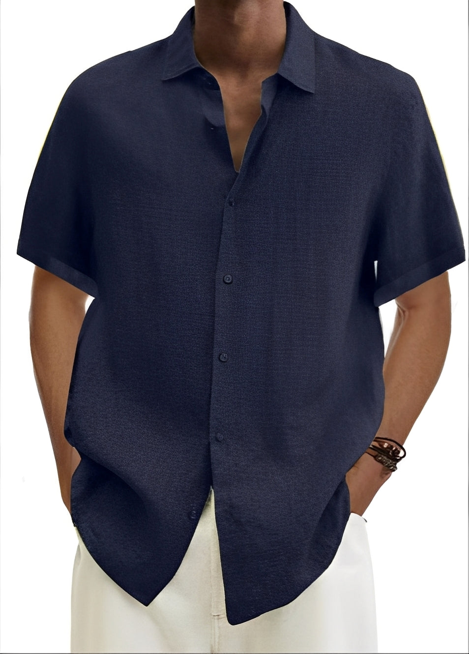 Richard - Camisa casual holgada con botones para hombres