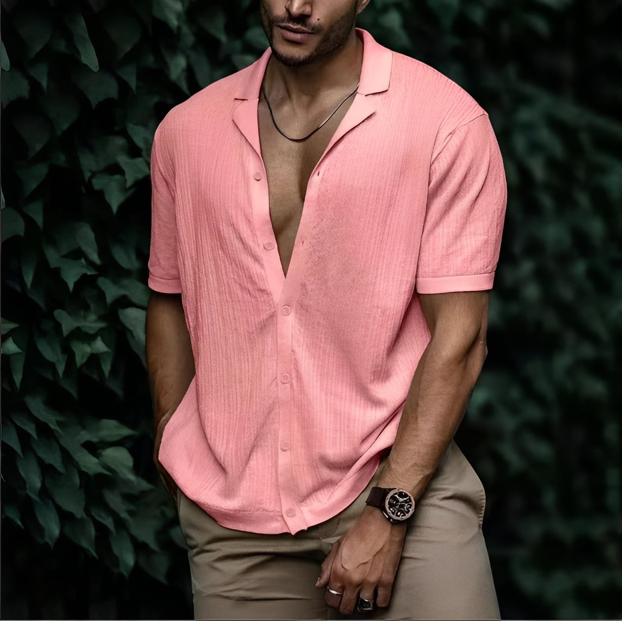 Rowan - Camisa casual de corte holgado para hombres