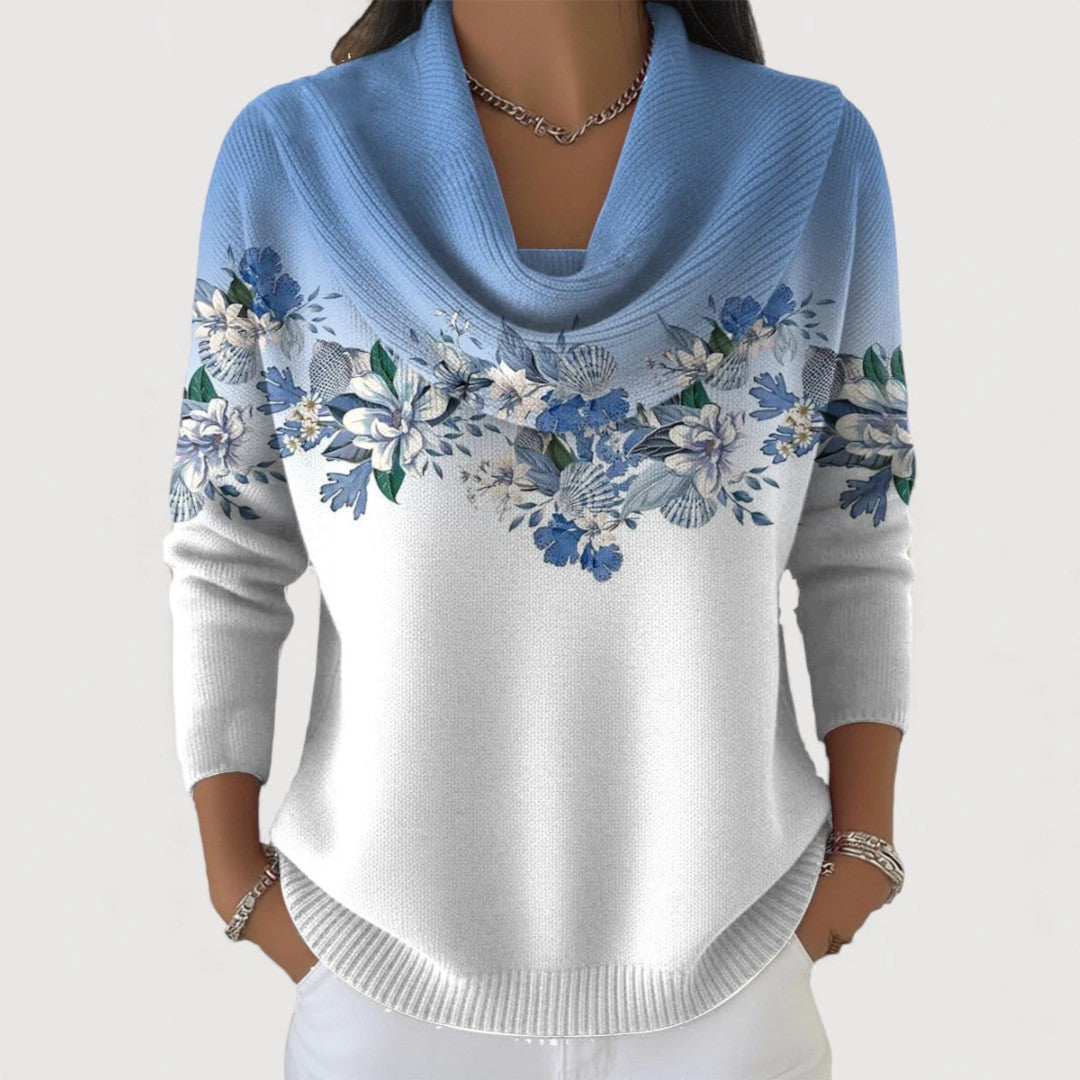 Alba | Floral Turtleneck Sweater