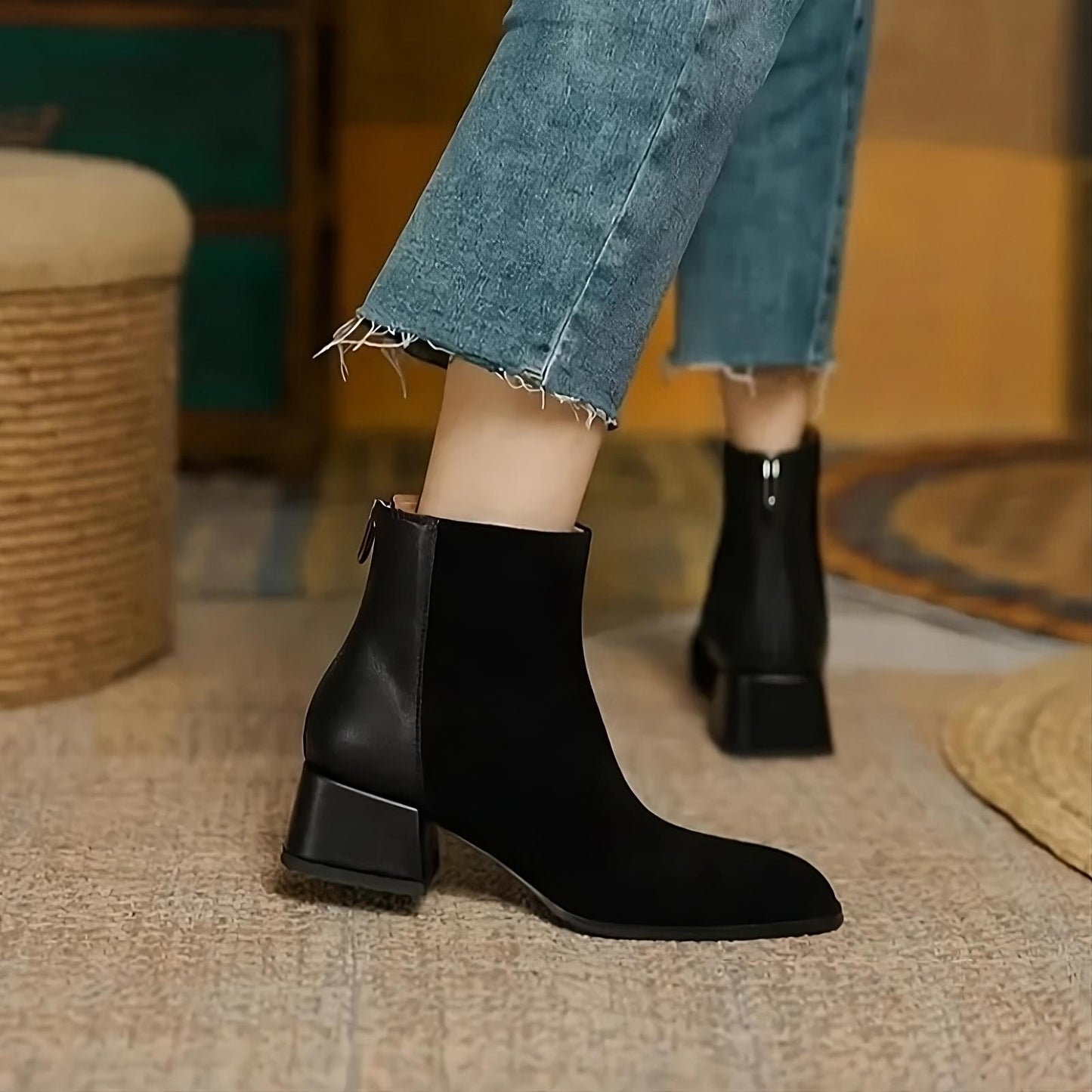 Botas de cuero y ante con tacón | VANCO™