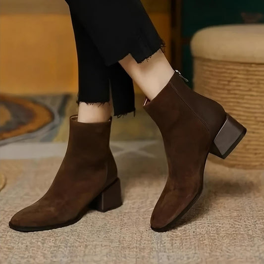 Botas de cuero y ante con tacón | VANCO™