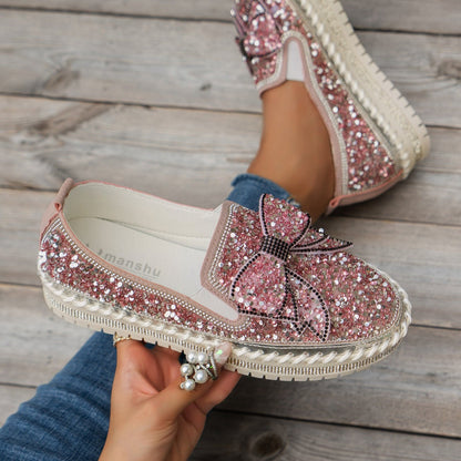 Mocasines brillantes con plataforma y lazo | Insa™