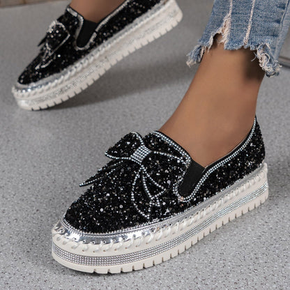 Mocasines brillantes con plataforma y lazo | Insa™