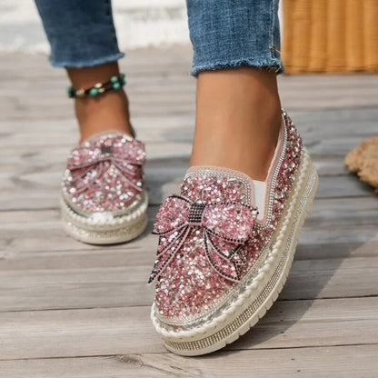 Mocasines brillantes con plataforma y lazo | Insa™