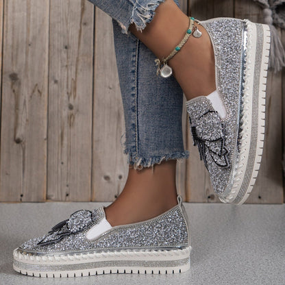 Mocasines brillantes con plataforma y lazo | Insa™