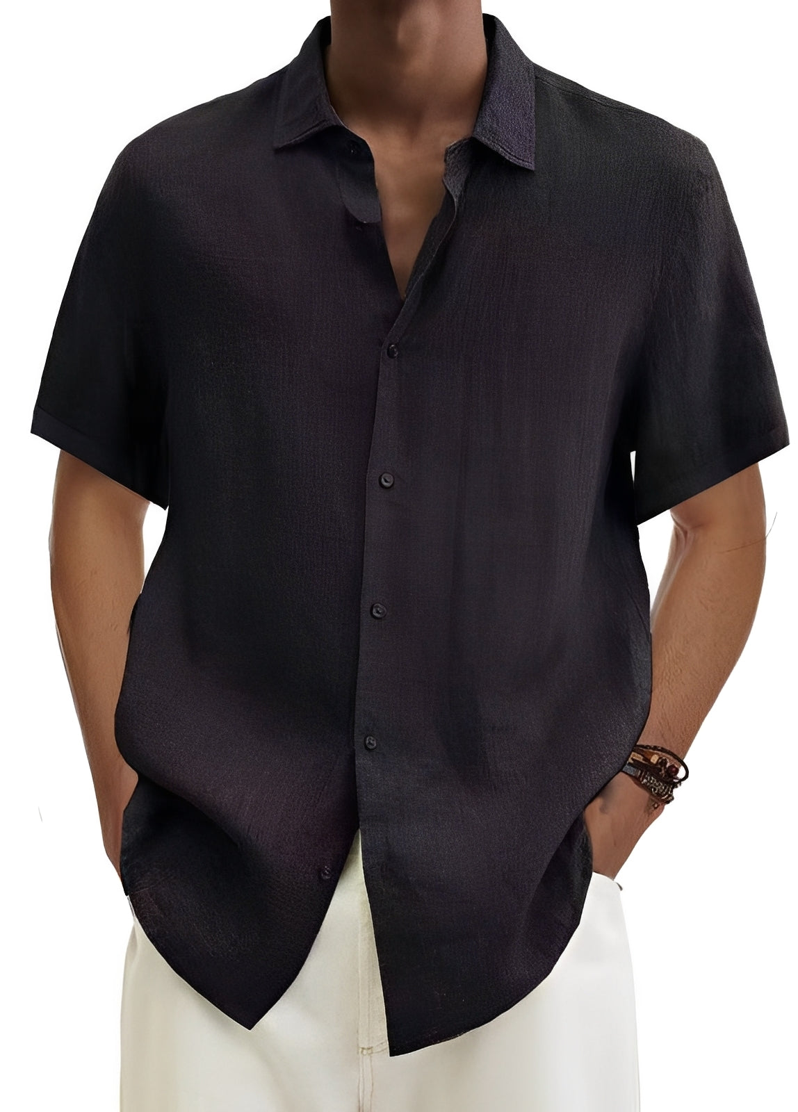 Richard - Camisa casual holgada con botones para hombres