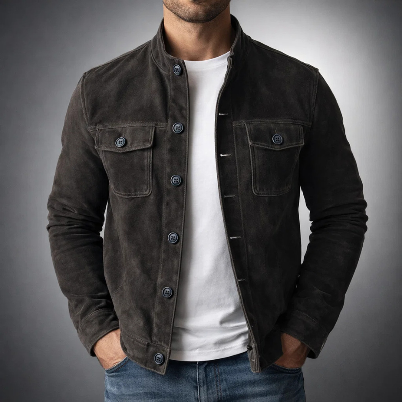 Tommaso | Chamarra de Gamuza Premium