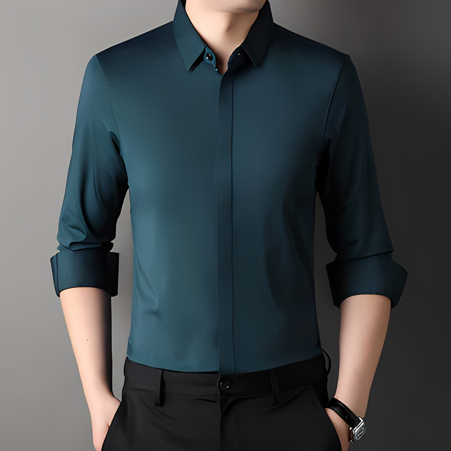 Limuel - Camisa elegante resistente a arrugas para hombre