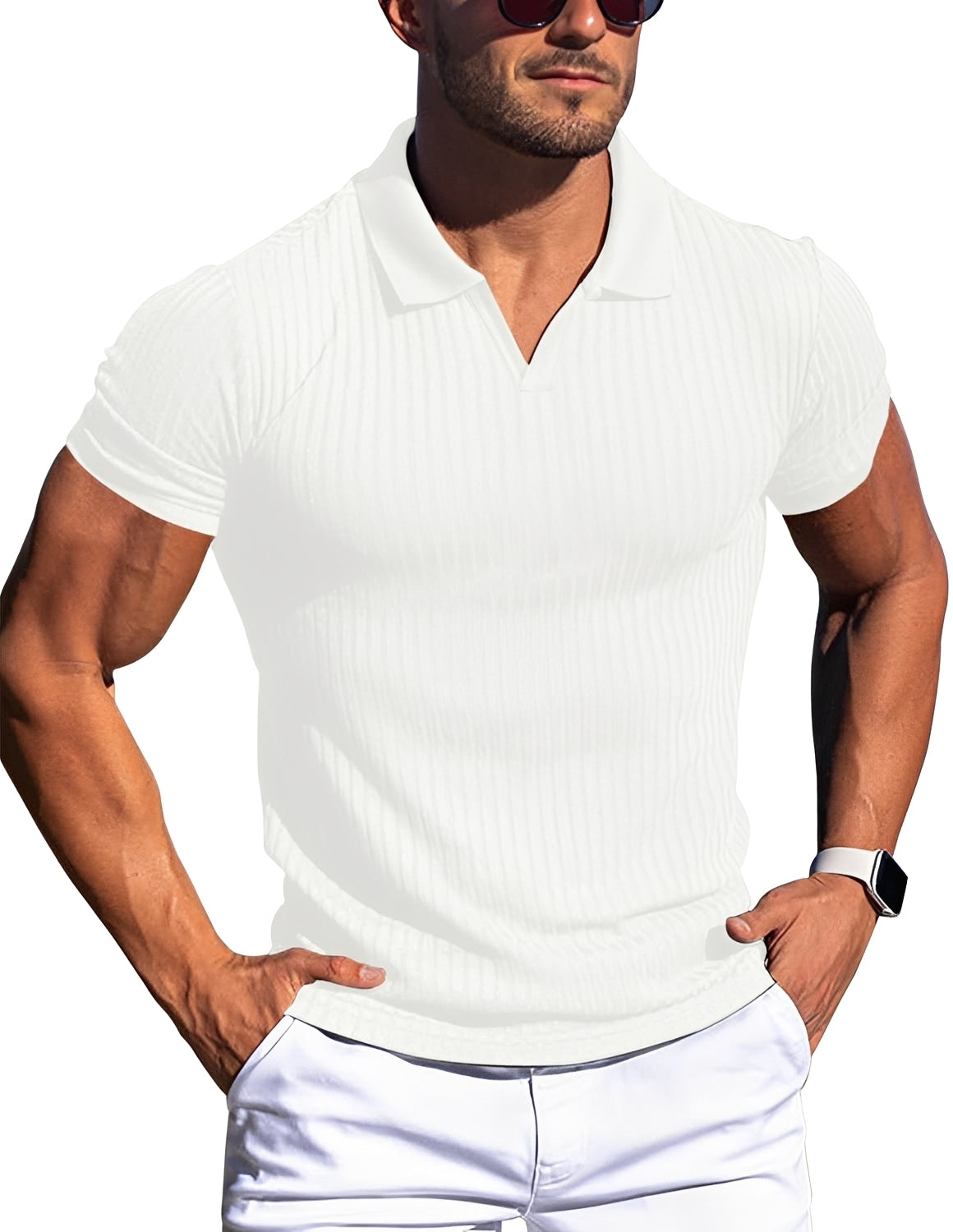Zack - Polo casual ajustado para hombres