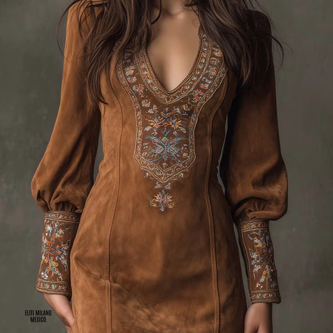 Vestido Canela | Estilo Vintage Bohemio