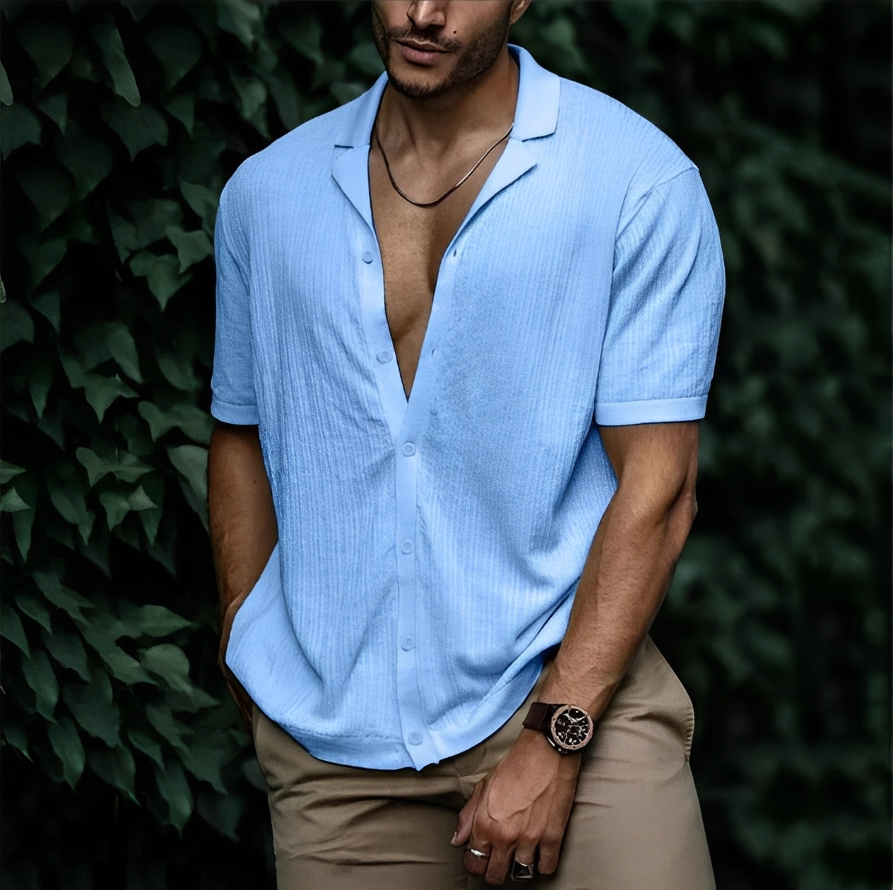 Rowan - Camisa casual de corte holgado para hombres