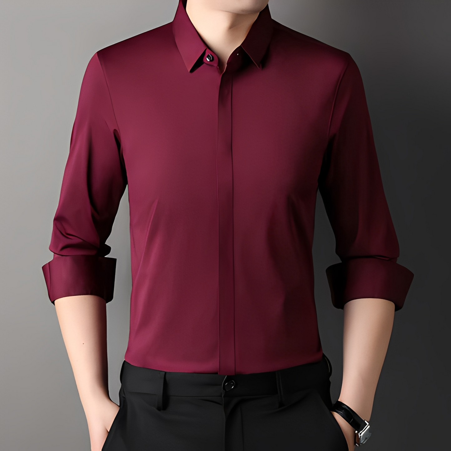 Limuel - Camisa elegante resistente a arrugas para hombre
