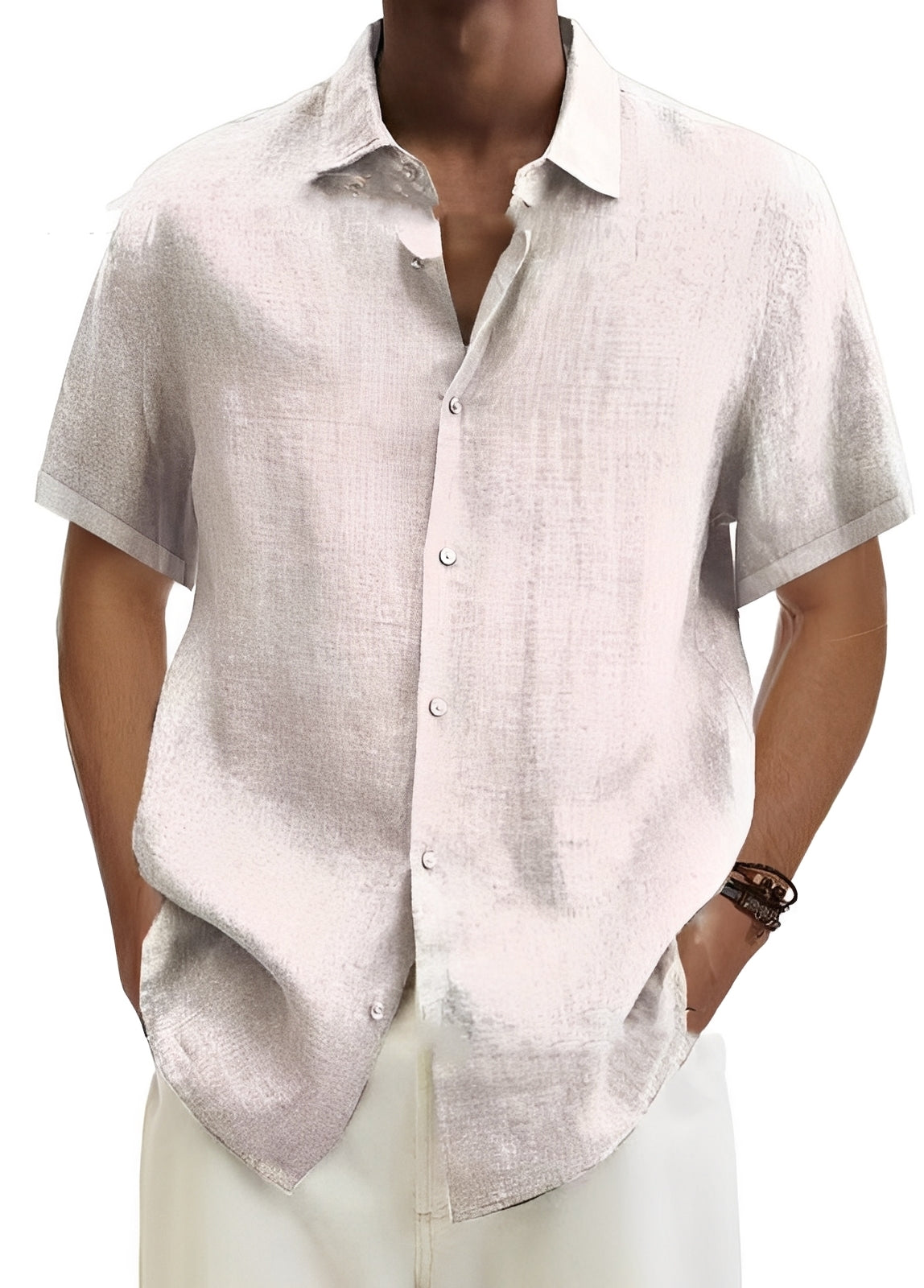 Richard - Camisa casual holgada con botones para hombres