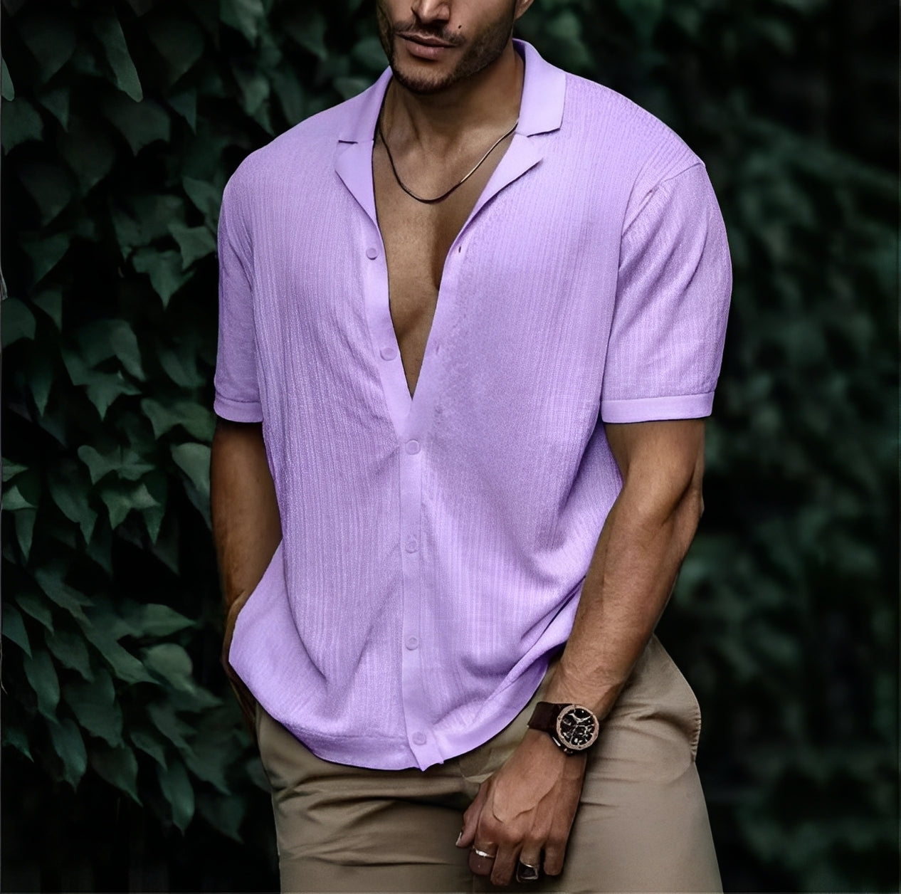 Rowan - Camisa casual de corte holgado para hombres