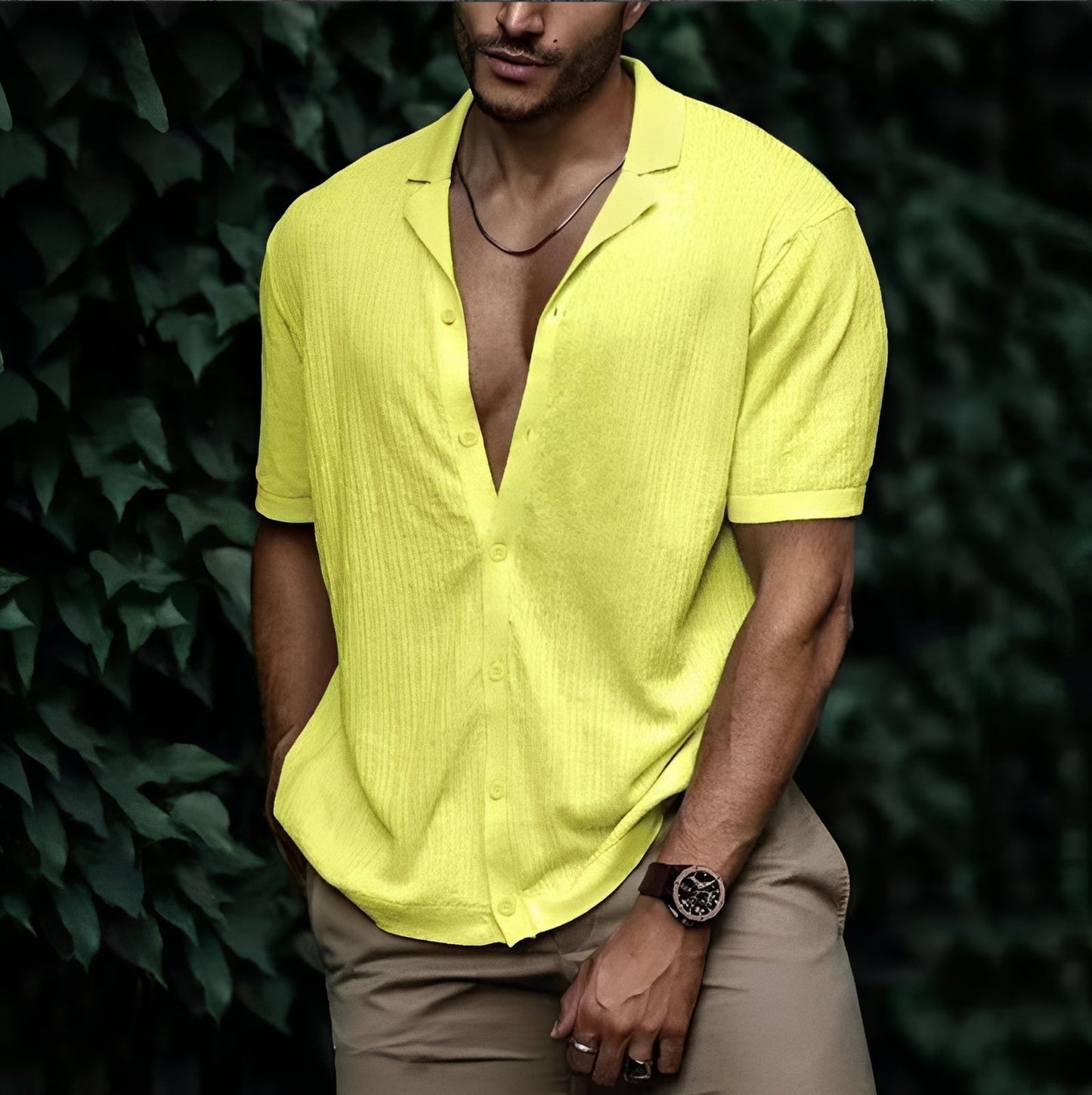 Rowan - Camisa casual de corte holgado para hombres