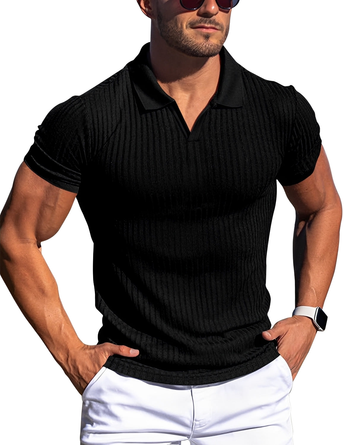 Zack - Polo casual ajustado para hombres