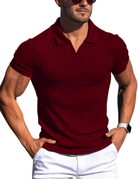 Zack - Polo casual ajustado para hombres