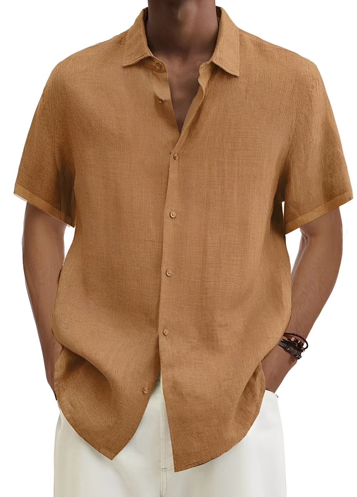 Richard - Camisa casual holgada con botones para hombres