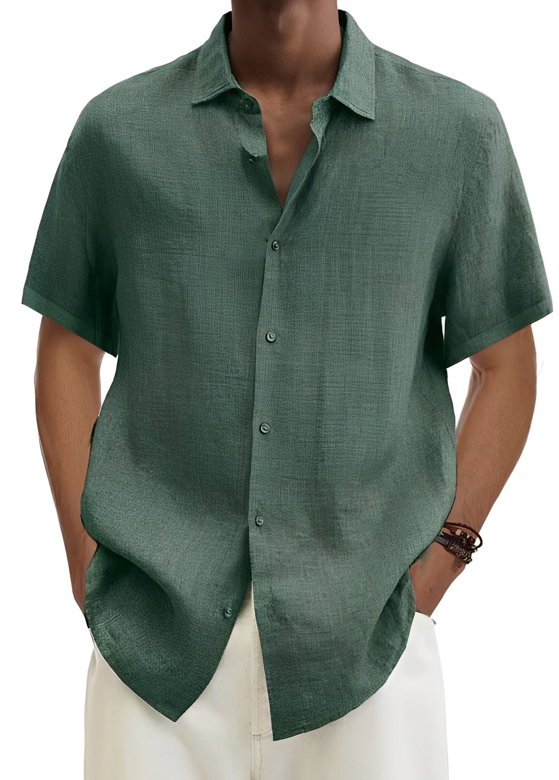 Richard - Camisa casual holgada con botones para hombres