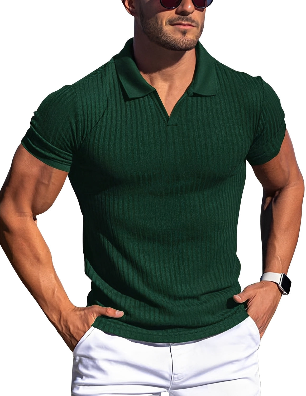 Zack - Polo casual ajustado para hombres
