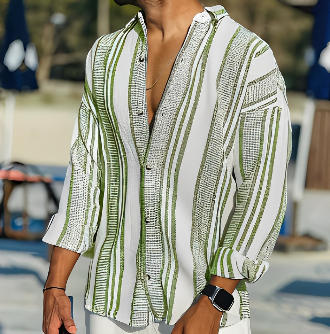 Rocco - Camisa a rayas casual para hombres