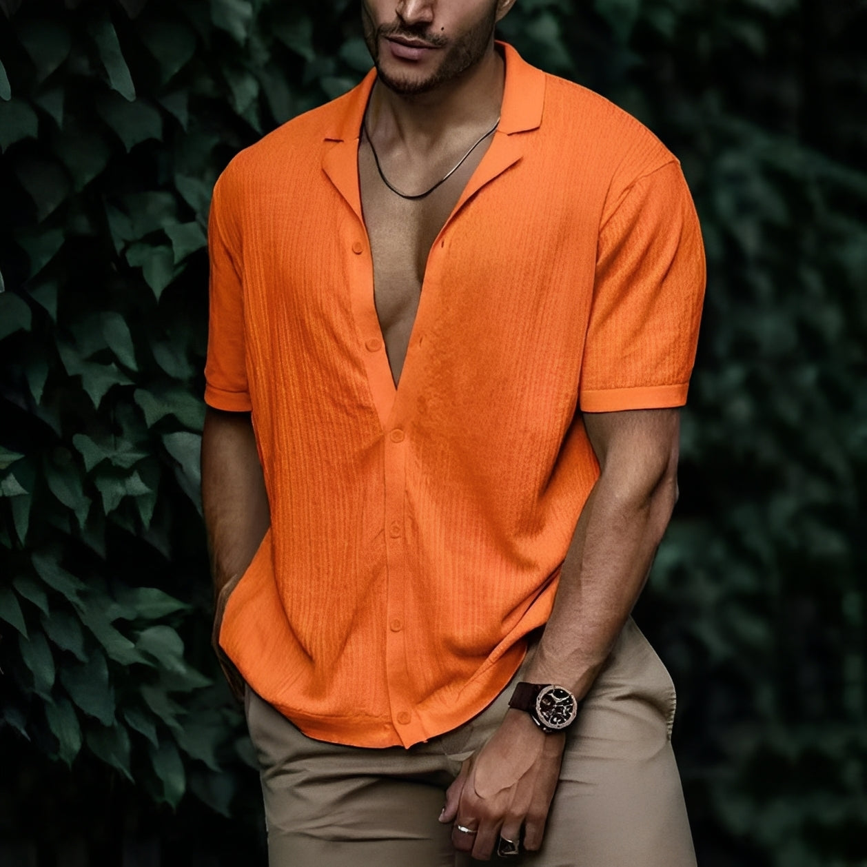 Rowan - Camisa casual de corte holgado para hombres