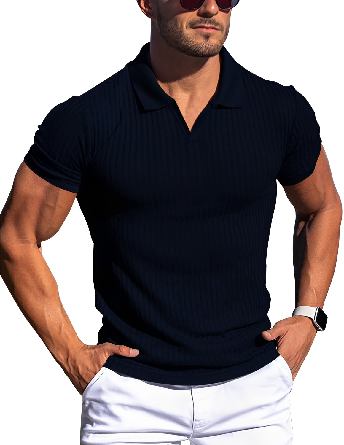 Zack - Polo casual ajustado para hombres