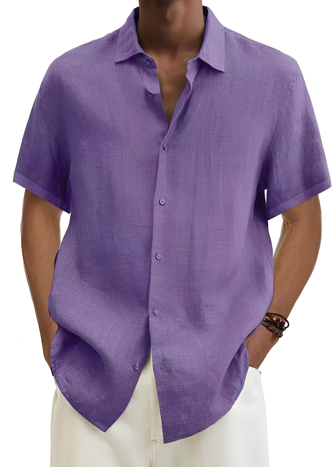 Richard - Camisa casual holgada con botones para hombres