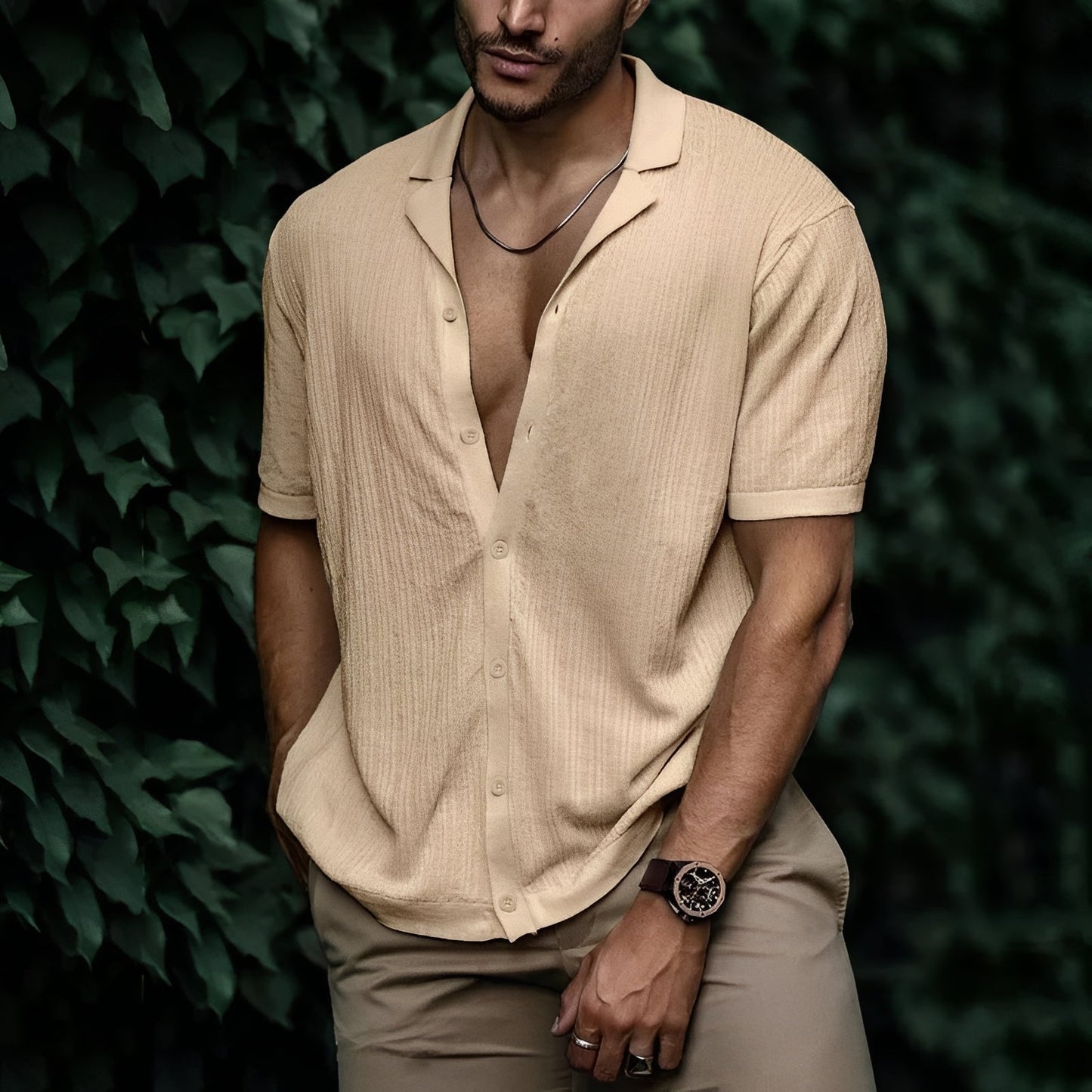 Rowan - Camisa casual de corte holgado para hombres