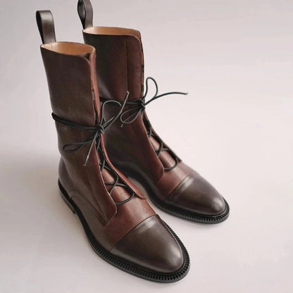 Botas de Cuero con Punta de Charol | Sara™