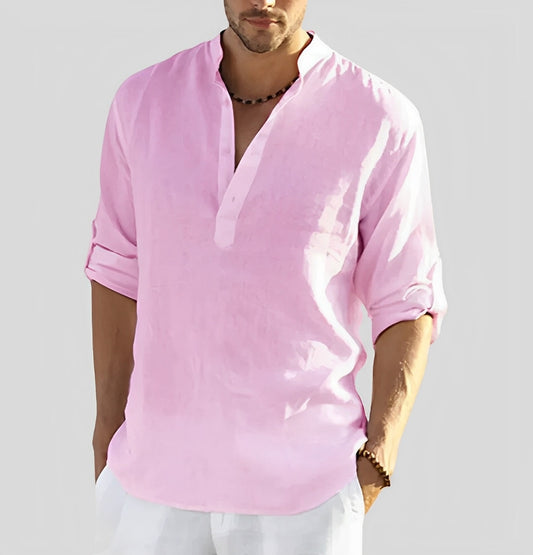 Cordell - Camisa de lino para hombre con ajuste relajado