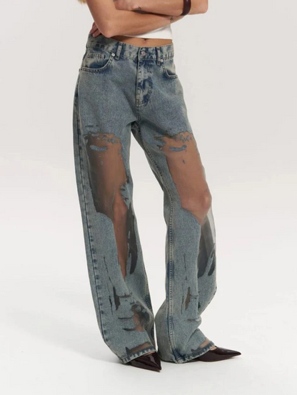 Vaquero transparente Denim Jeans - Paola