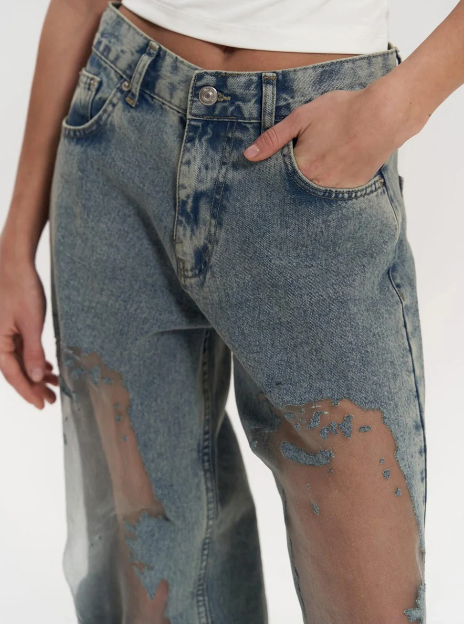 Vaquero transparente Denim Jeans - Paola