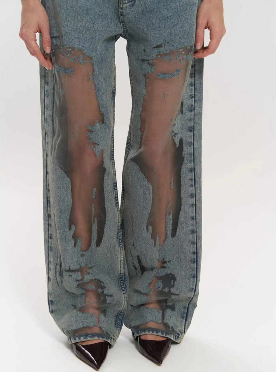 Vaquero transparente Denim Jeans - Paola