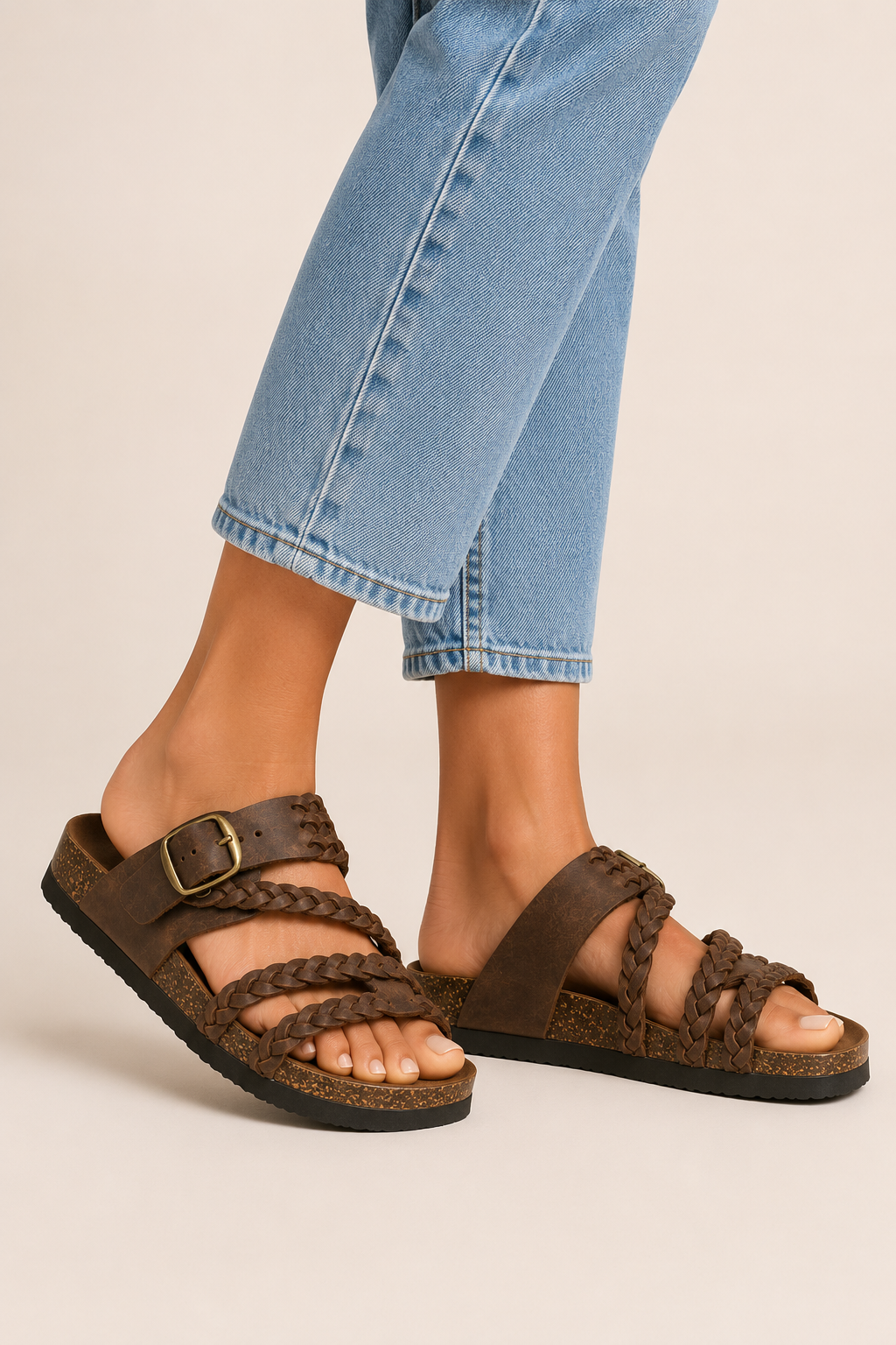 Sandalias planas trenzadas hebilla ajustable - Hayle