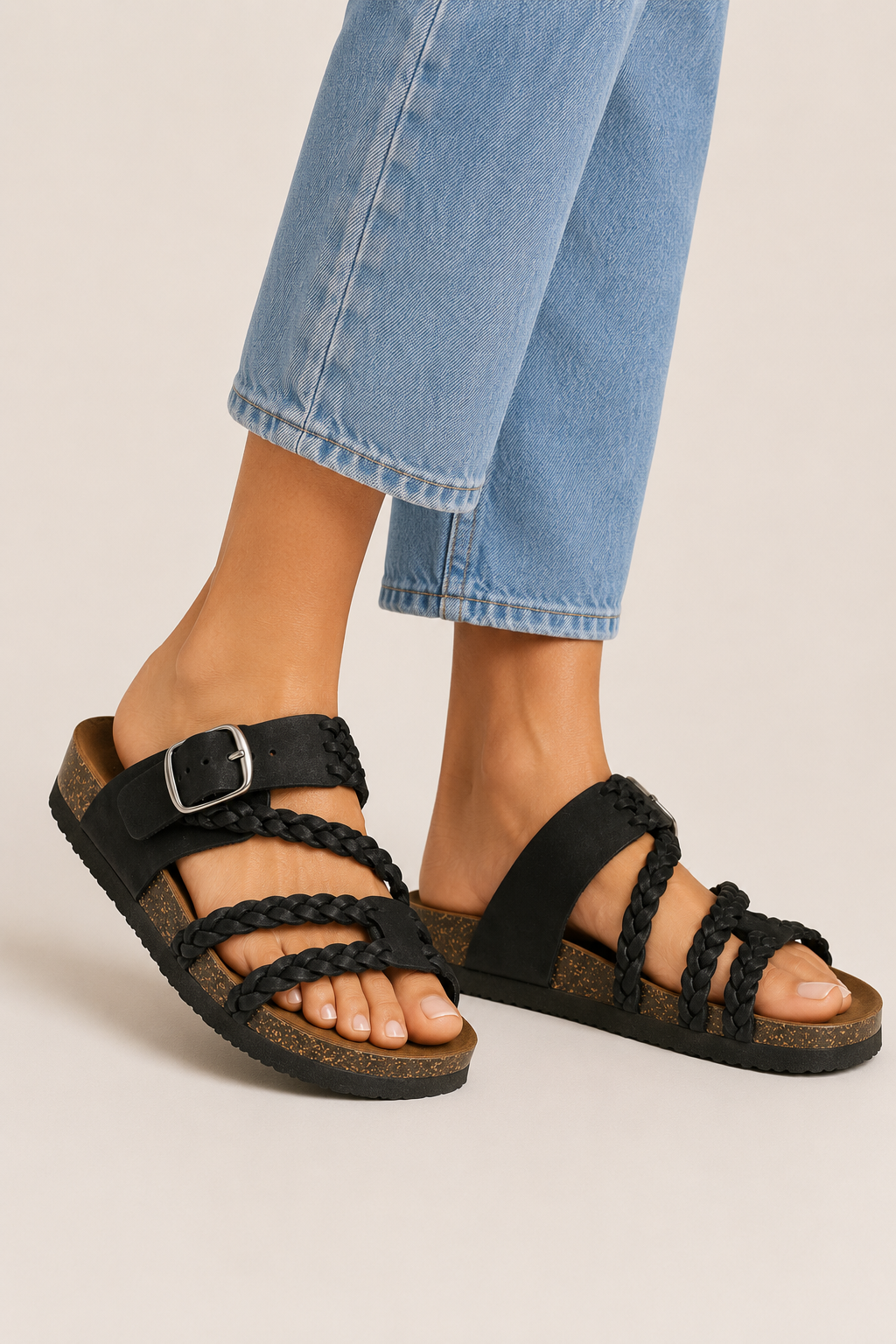 Sandalias planas trenzadas hebilla ajustable - Hayle