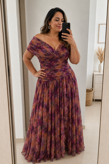 Malvina - Vestido de gasa elegante para eventos