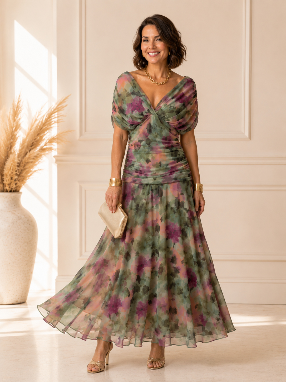 Malvina - Vestido de gasa elegante para eventos