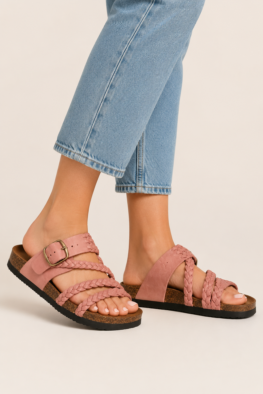 Sandalias planas trenzadas hebilla ajustable - Hayle