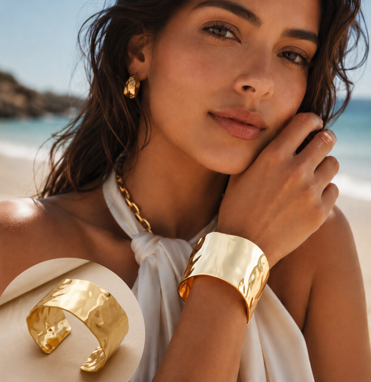 Brazalete lujo dorado- Aluxer