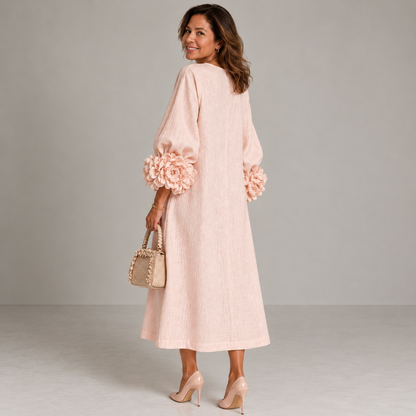 Elegant midi dress with rosette