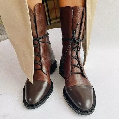 Botas de Cuero con Punta de Charol | Sara™