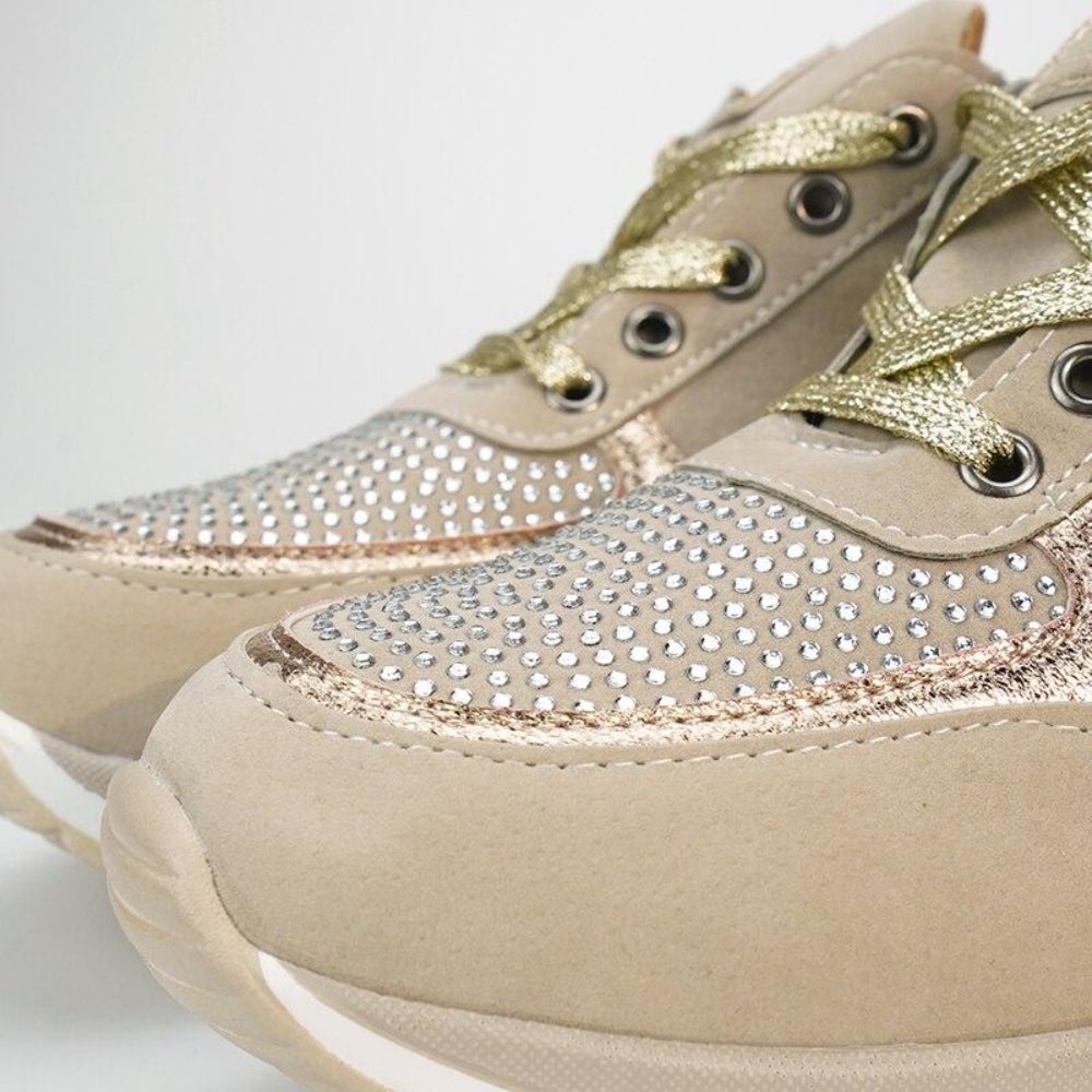 Prisella | Zapatillas modernas de mujer con cordones | Cuña