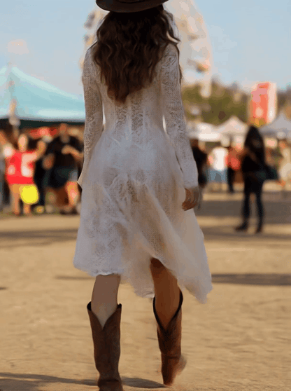 Vestido encaje blanco - Ximena