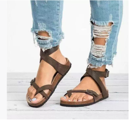 Kirelia | Sandalias planas de primavera con tiras casuales para mujer