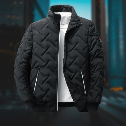 Chaqueta acolchada con cuello alto para hombre, cálida y moderna